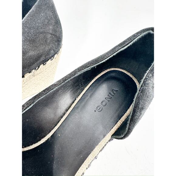 Vince Sonora Peep-Toe Suede Espadrille Wedge Sandals Size 8.5M - Picture 2 of 5